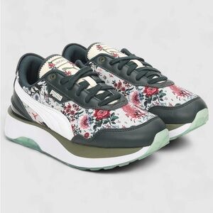Puma x Liberty Green and White Floral Sneakers
